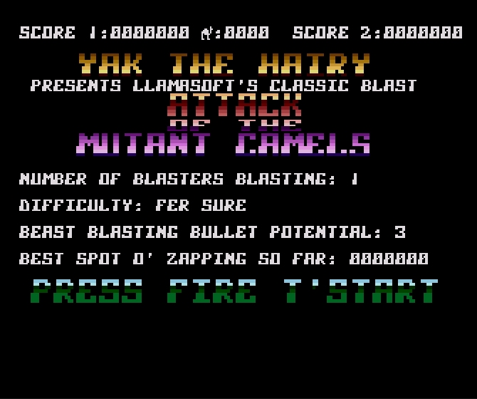 Attack of the Mutant Camels Screenshot 1