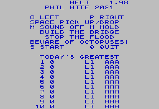 HELI Title Screen